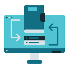 data sync icon on transparent background