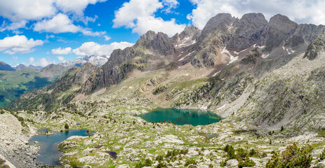 Perramo lake and peaks at baclground in Benasque Valley, Spain