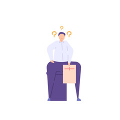 a job applicant or unemployed. a man sitting and in a state of confusion because he needed a job vacancy. job seekers. problem. flat cartoon illustration. vector concept design