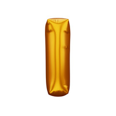 Gold alphabet balloon, metallic text float, 3d rendering