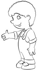 Cartoon boy for coloring page.