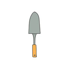 Shovel colorful illustration in vector. Shovel colorful icon in vector. Trowel illustration in vector.