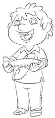 Cartoon boy for coloring page.