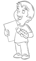Cartoon boy for coloring page.