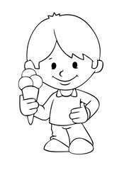 Cartoon boy for coloring page.
