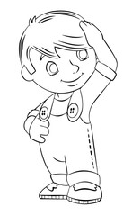 Cartoon boy for coloring page.