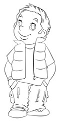Cartoon boy for coloring page.