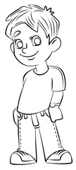 Cartoon boy for coloring page.