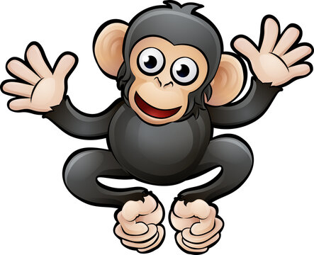 A chimpanzee safari animals cartoon character