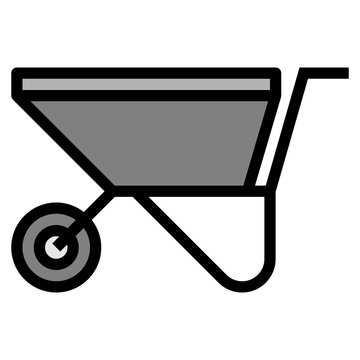 recommend clip art: Wheelbarrow tool construction - filled outline icon