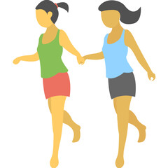 Two Teenage Girls Walk Out 