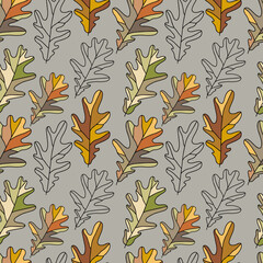 oak leaves seamless pattern 3