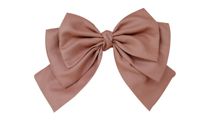 Bow hair with tails in beautiful brown color made out of cotton fabric, so elegant and fashionable....