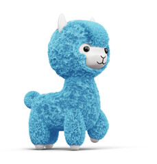 Happy cute alpaca, 3d rendering illustration