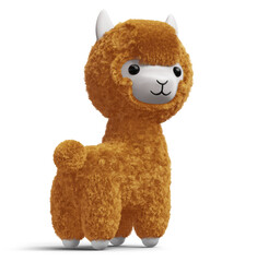 Happy cute alpaca, 3d rendering illustration