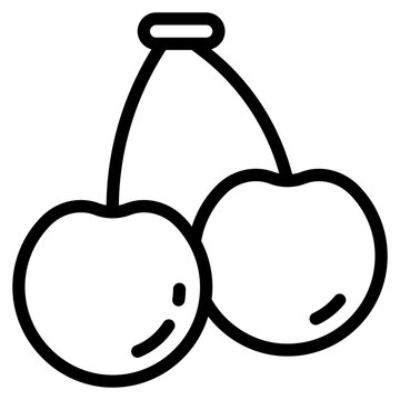 Cherry Fruit Slot Machine - Outline Icon