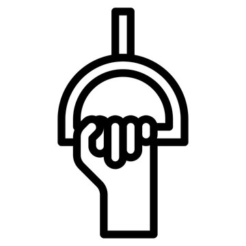 Holding Strap Hand - Outline Icon