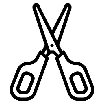 recommend clip art: Scissors tool stationery - outline icon