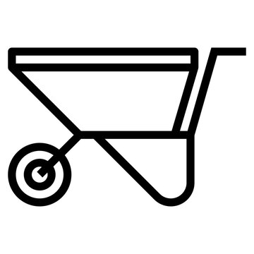 recommend clip art: Wheelbarrow tool construction - outline icon