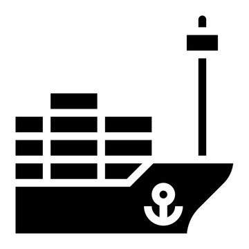 Ship Shipping Warehouse Transport Ecommerce - Solid Icon