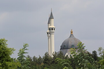view of a mosque and minarets in Turkey