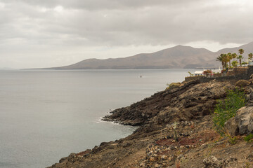 Obraz premium View of the Ajaches from Puerto del Carmen in Lanzarote