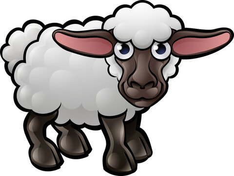 recommend clip art: A sheep farm animals cartoon character