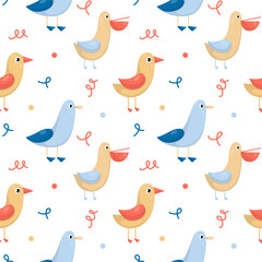 Vector pattern with different birds