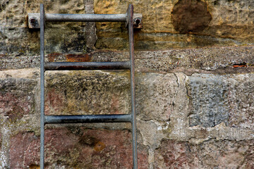 Old Steel Access Ladder at a Harbour Wall