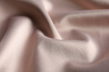 Fototapeta na wymiar Texture of delicate pink fabric as background, closeup