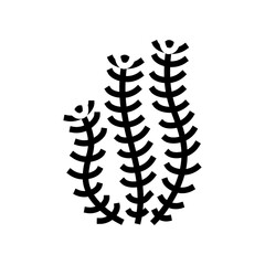 hornwort marine seaweed glyph icon vector. hornwort marine seaweed sign. isolated symbol illustration