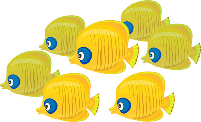 Underwater game fish of coral reef, ui asset