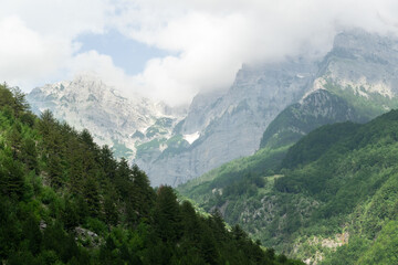 Fototapeta premium Scenic nature view of Albanian nature. Alpin environment background, traveling concept