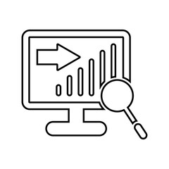 Web analytics outline icon. Line art vector.
