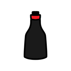 Soy souce hand drawn vector icon illustration bottle in cartoon doodle style