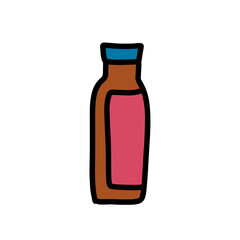 Soy souce hand drawn vector icon illustration bottle in cartoon doodle style