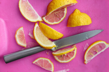 fruit on cutting board