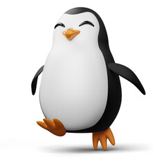 Obraz premium Cute penguin, cute animal, 3d rendering illustration