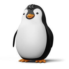 Cute penguin, cute animal, 3d rendering illustration