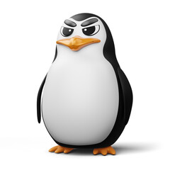 Cute penguin, cute animal, 3d rendering illustration