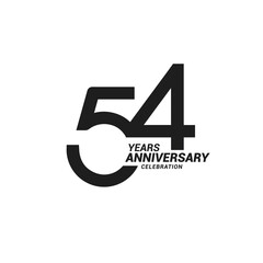 54 years anniversary celebration logotype - obrazy, fototapety, plakaty