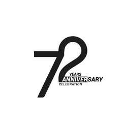 72 years anniversary celebration logotype