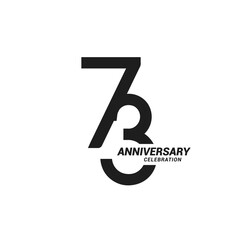 73 years anniversary celebration logotype
