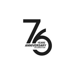 76 years anniversary celebration logotype - obrazy, fototapety, plakaty