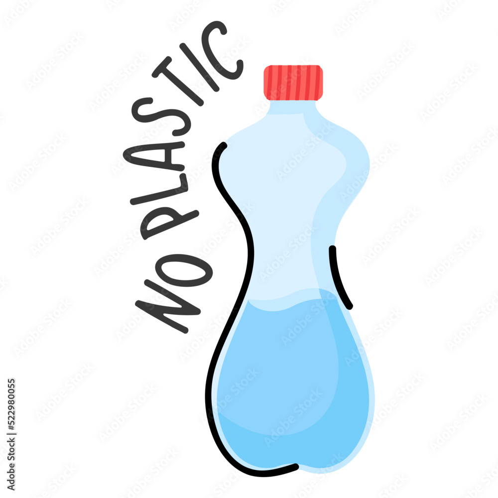 Sticker check out doodle sticker of plastic bottle