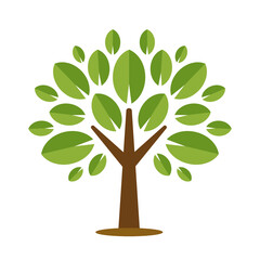 Fototapeta premium tree logo icon flat vector illustration 