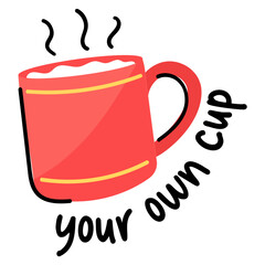 A handy doodle sticker of teacup