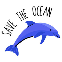 A cute captivating sticker of dolphin