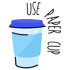 Get this amazing doodle sticker of paper cup 