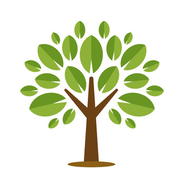 tree logo icon flat vector illustration 